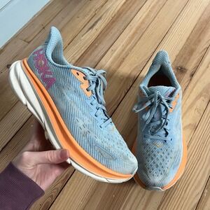 Hoka Clifton 9 Womens Running Shoes Airy Blue Sunlit Ocean 1127896-ABIW Size 8.5